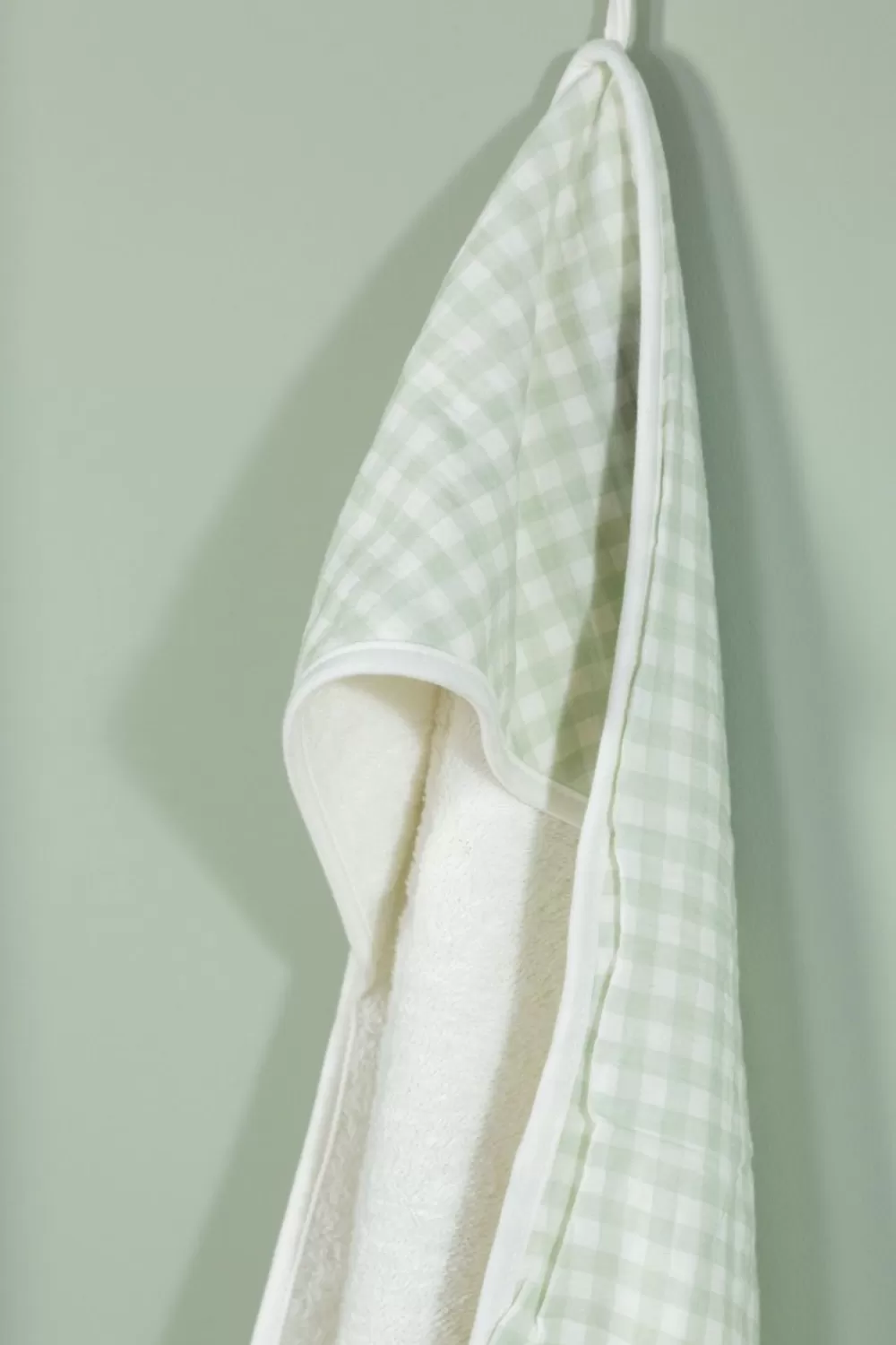 Sale Childhome Baby Badcape + Washandje - 80X80 Cm - Jersey - Forest - Tetra Vichy