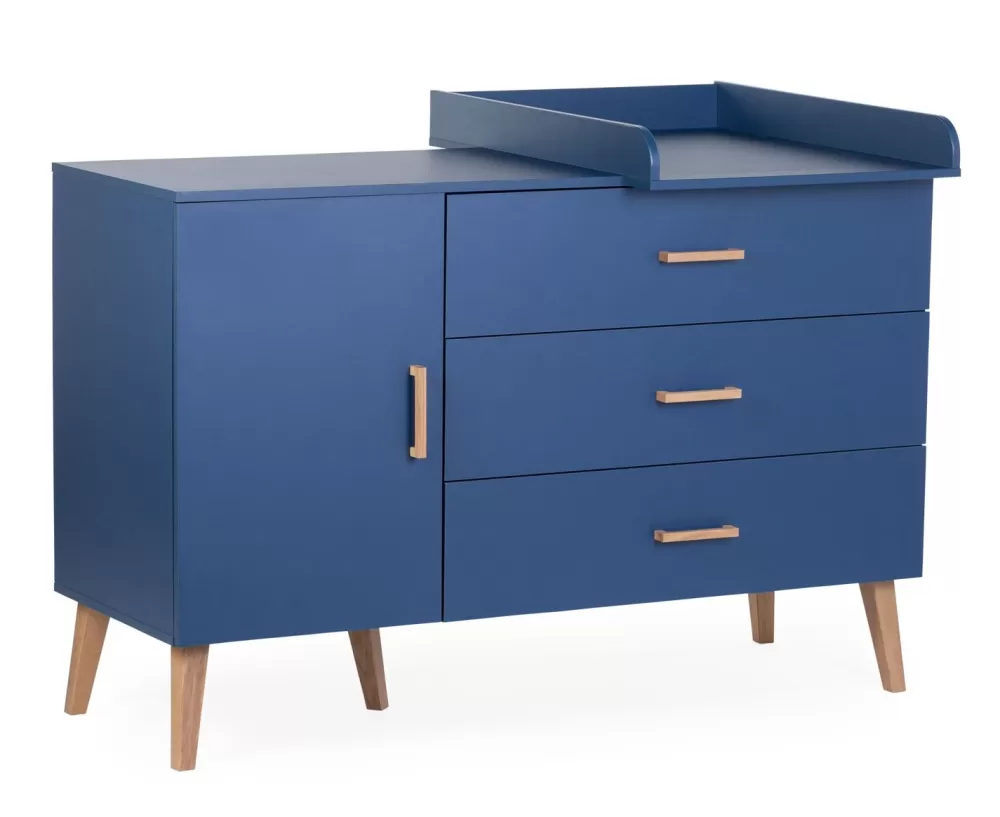 Sale Childhome Bold Blue - Commode - 3 Laden + 1 Deur + Verzorgingsunit