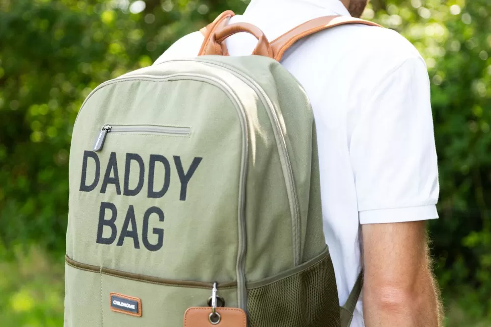 Store Childhome Daddy Bag Verzorgingsrugzak - Canvas - Kaki