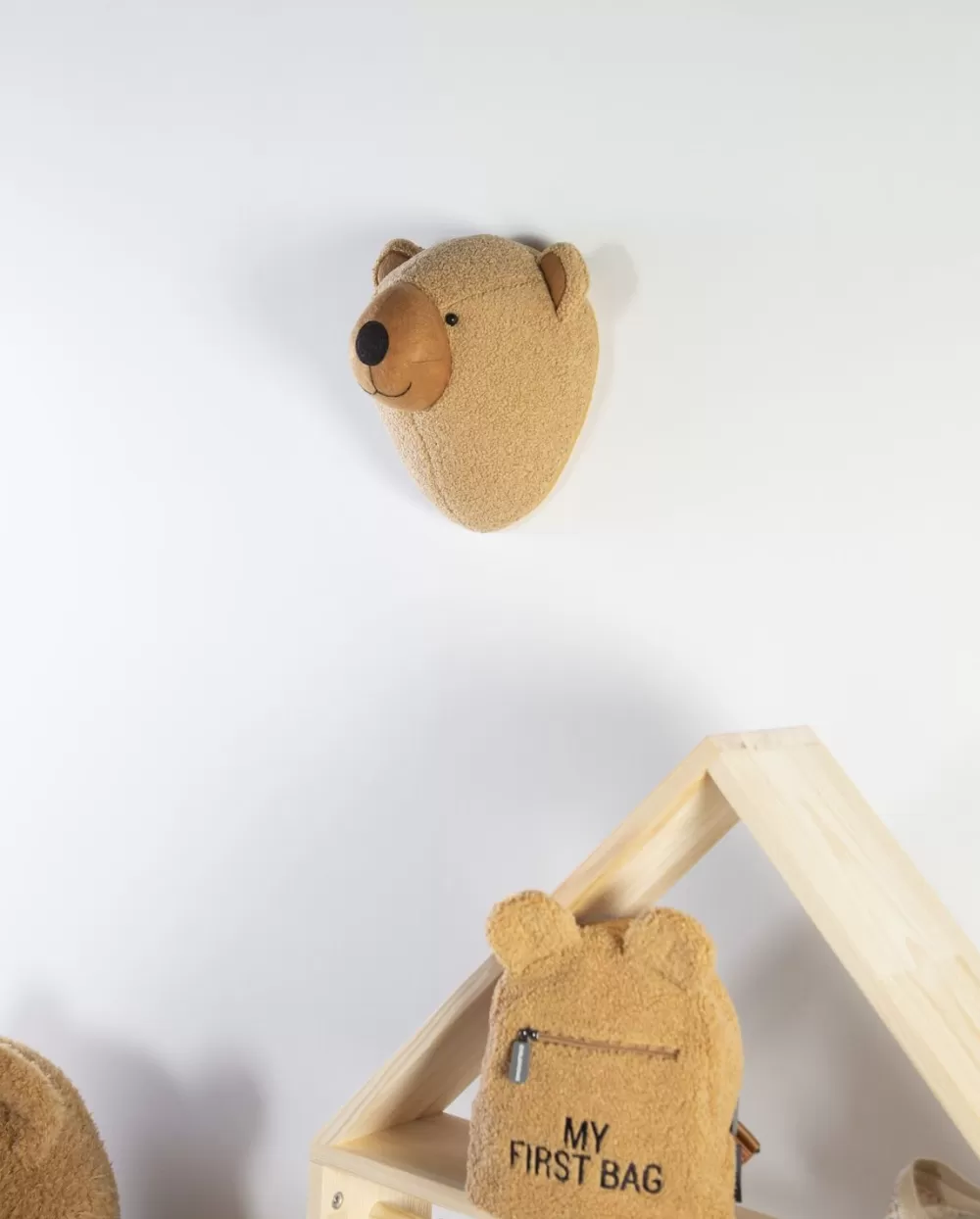 Online Childhome Dierenkop Teddybeer - Vilt - Muurdecoratie