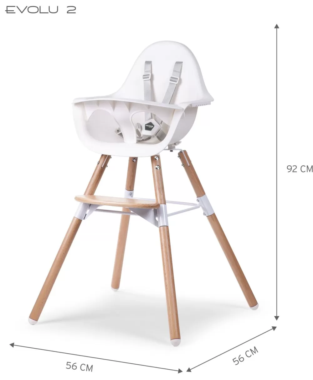 Store Childhome Evolu Kinderstoel - Verstelbaar In Hoogte (50-75 Cm/*90 Cm) - Naturel Wit
