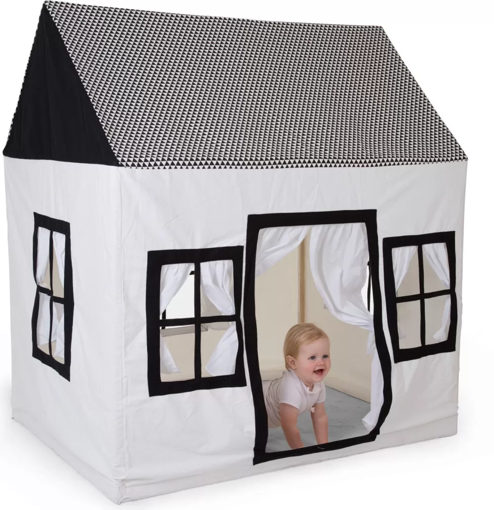 Sale Childhome Groot Speelhuis - 125X95X145 Cm - Katoen Polyester - Zwart Wit