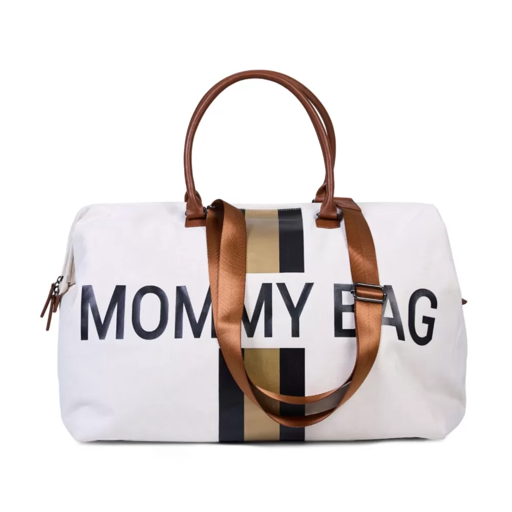 Outlet Childhome Mommy Bag ® Verzorgingstas - Ecru Strepen Zwart/Goud