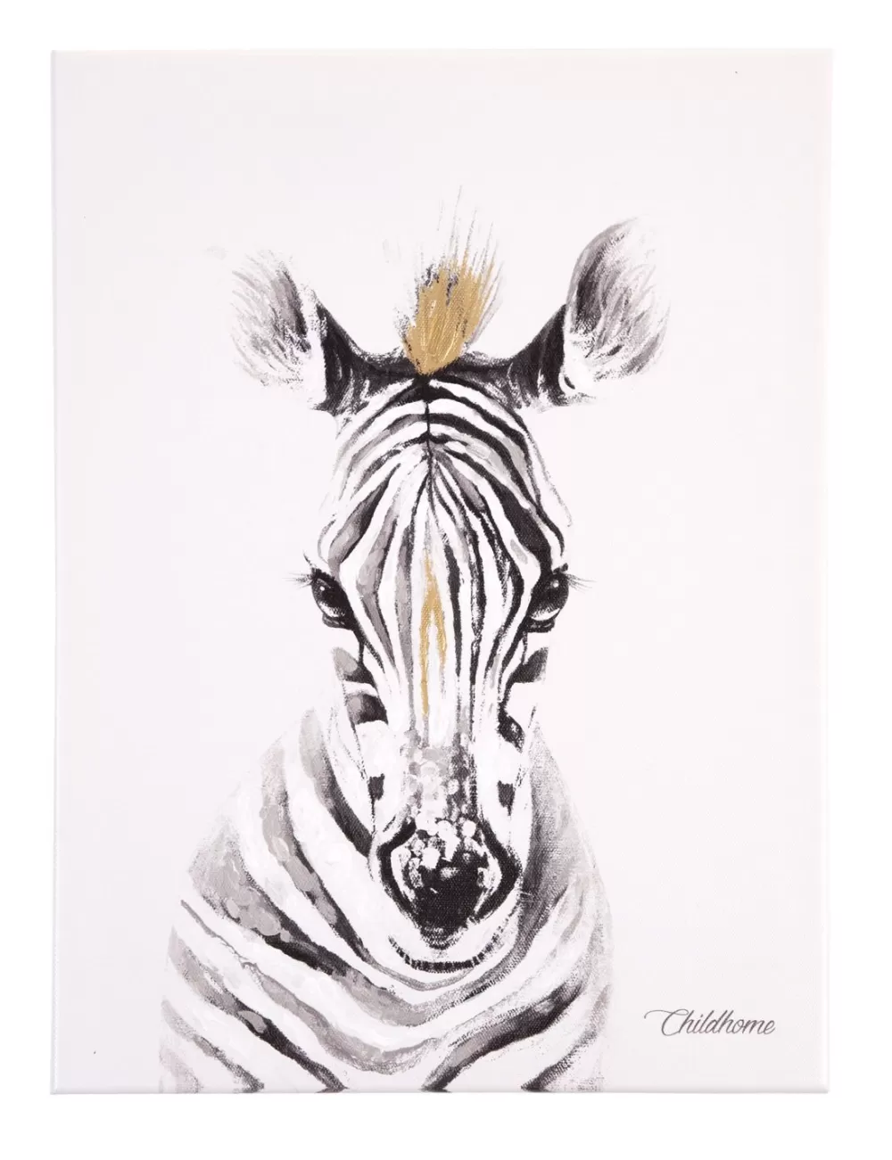 Store Childhome Schilderij - Zebra + Goud - 30X40 Cm