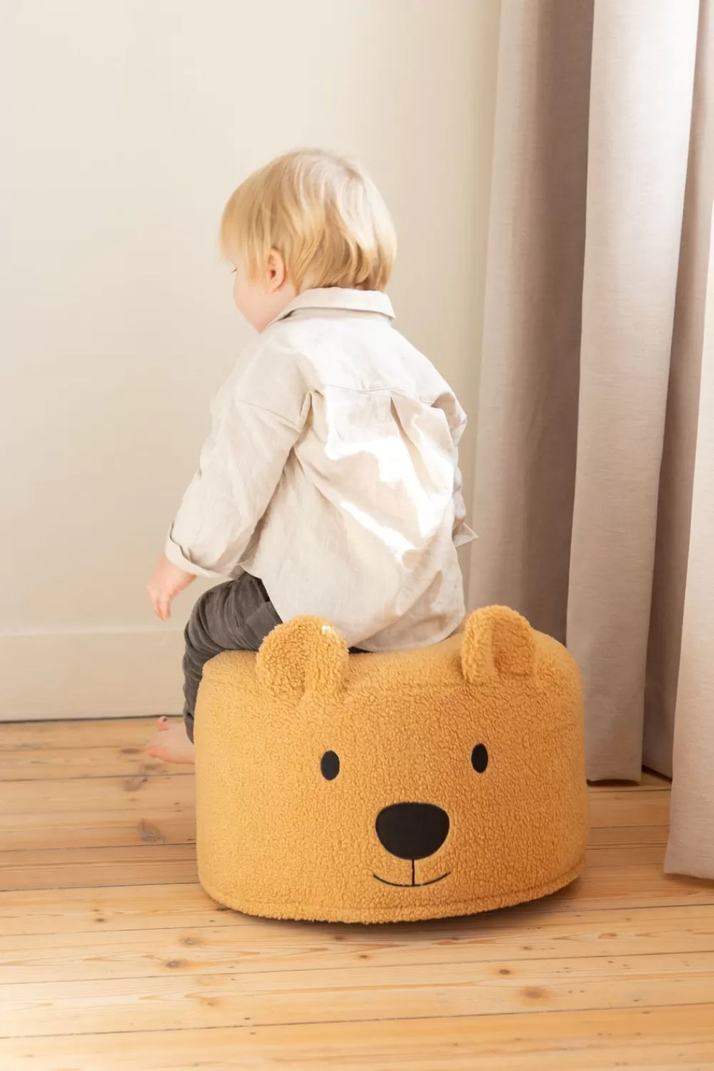 Store Childhome Teddy Beer Poef - Teddy - Beige 40Cm